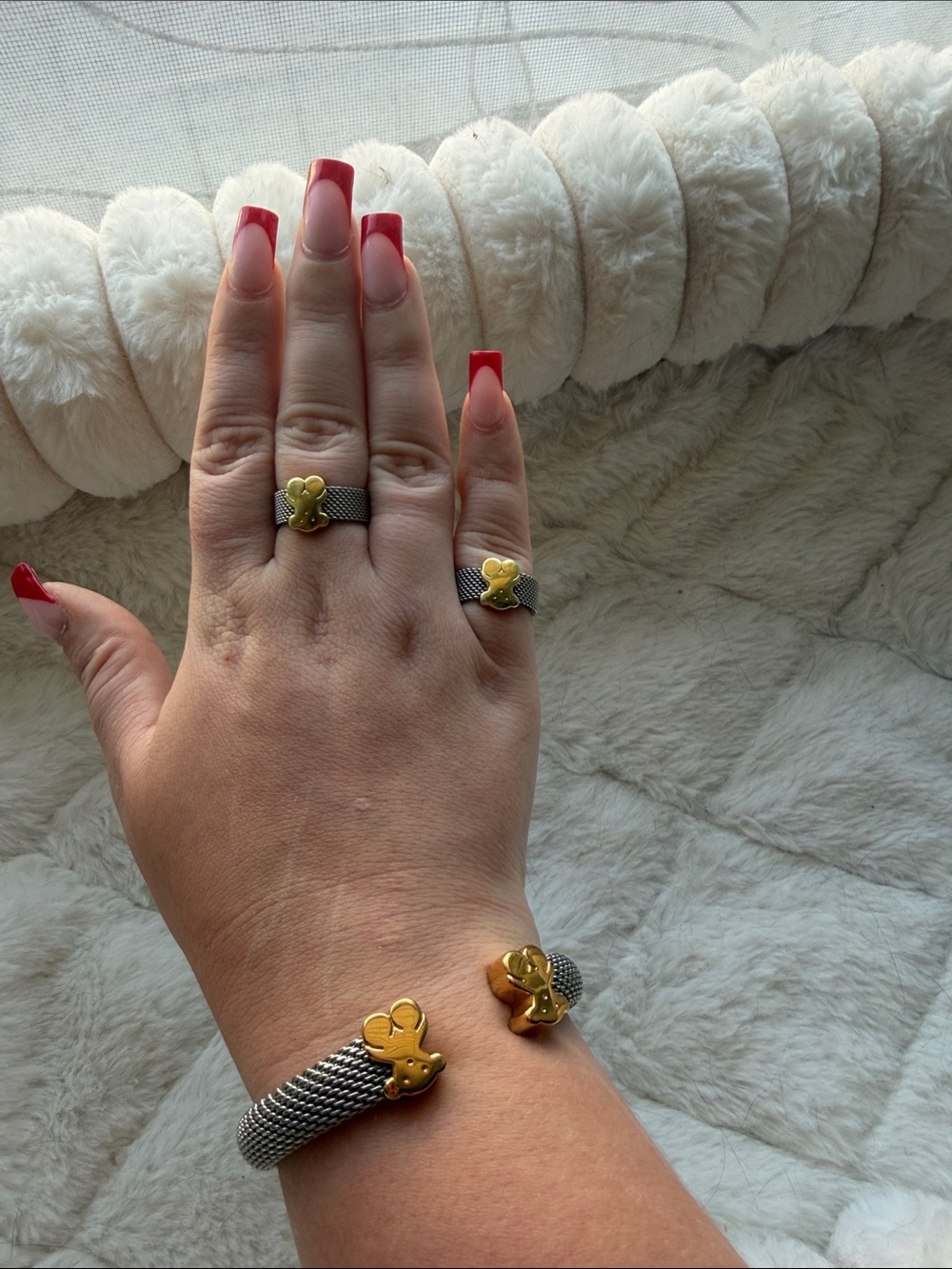 Tous 18k gold rings + bangle